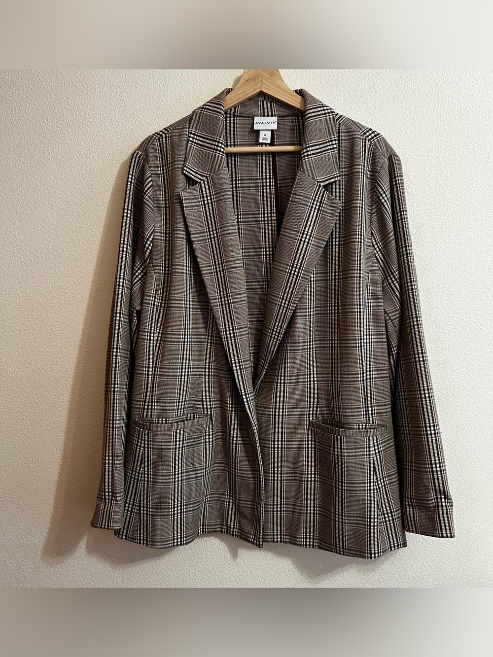 Ava & Viv Plaid Blazer Jacket 1X